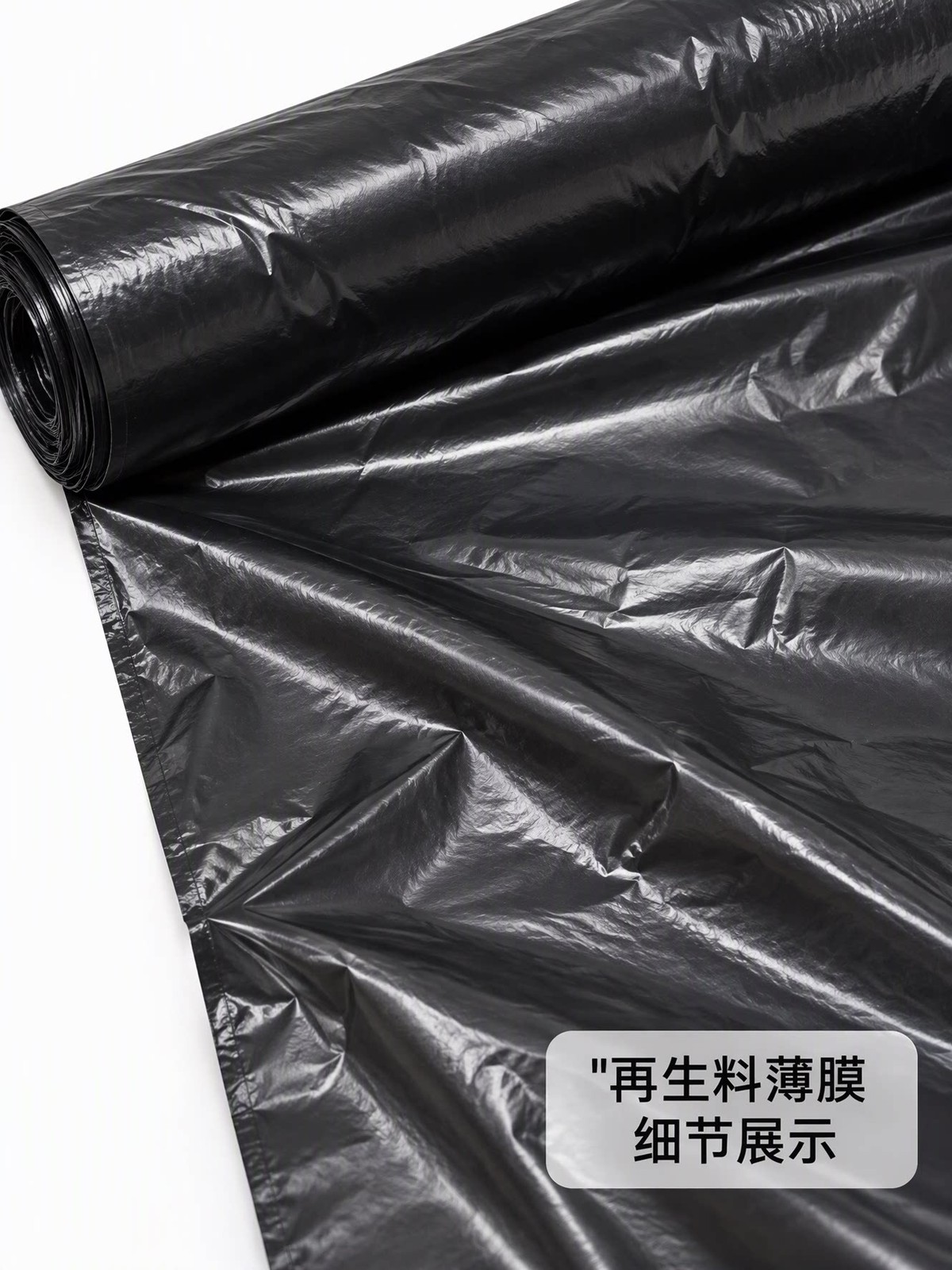 Recycled black film detail